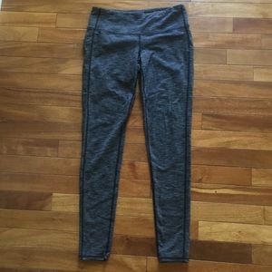 Athleta dark gray with black stitching leggings